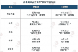 2024年淘宝双十一活动时间表